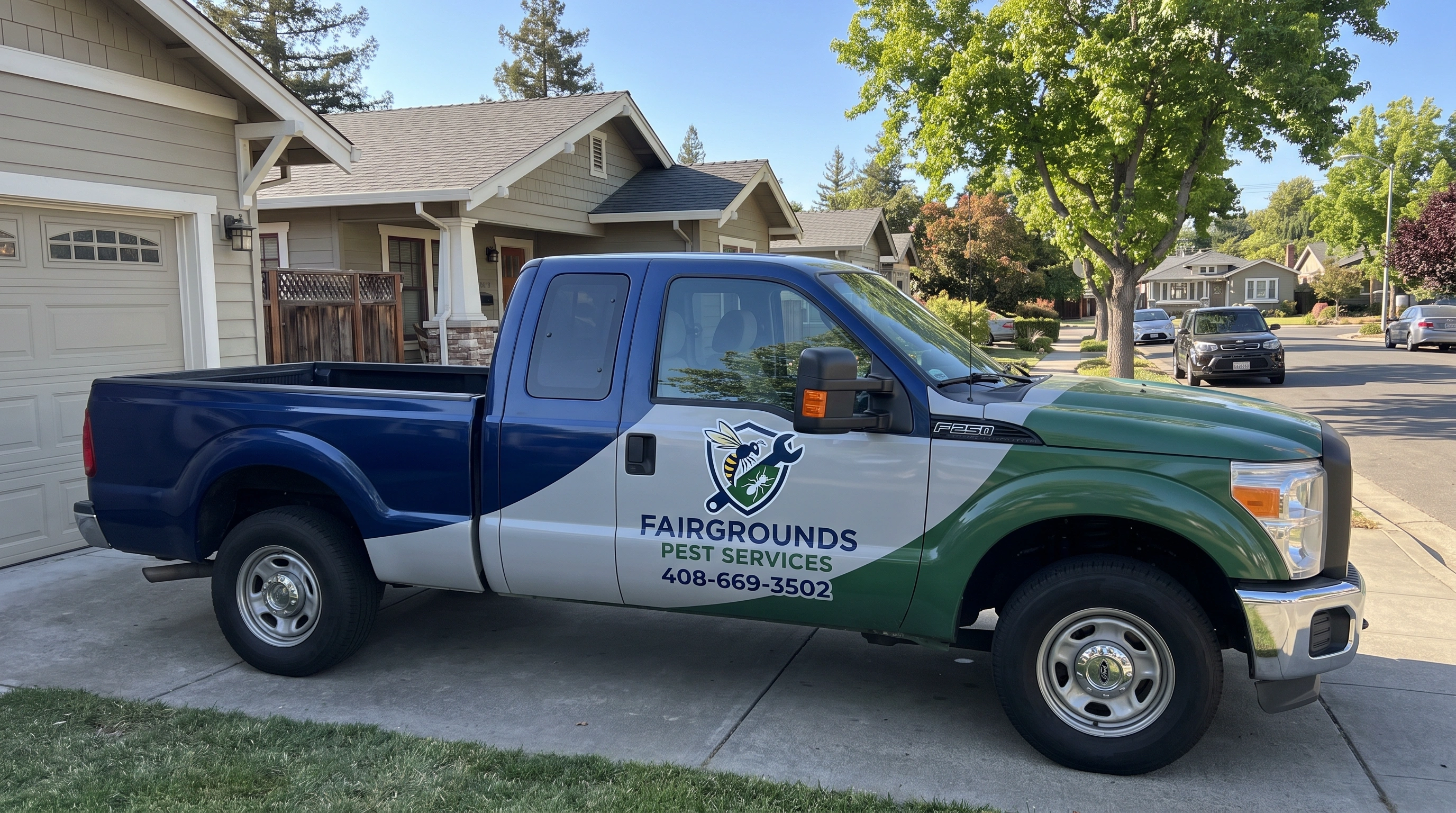 Pest control technician servicing a San Jose home